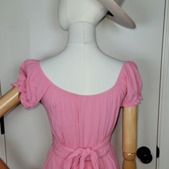 Altar’d State Blush Pink Boho Romper Puff Sleeve Summer Flowy Fit Size S - Picture 9 of 10
